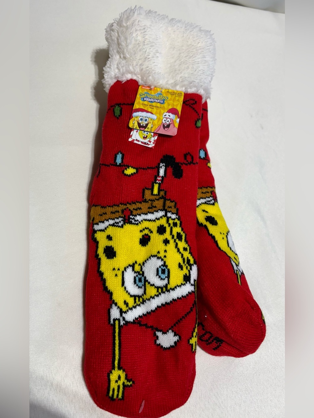 Nickelodeon SpongeBob Red & Yellow Holiday Cozy Socks